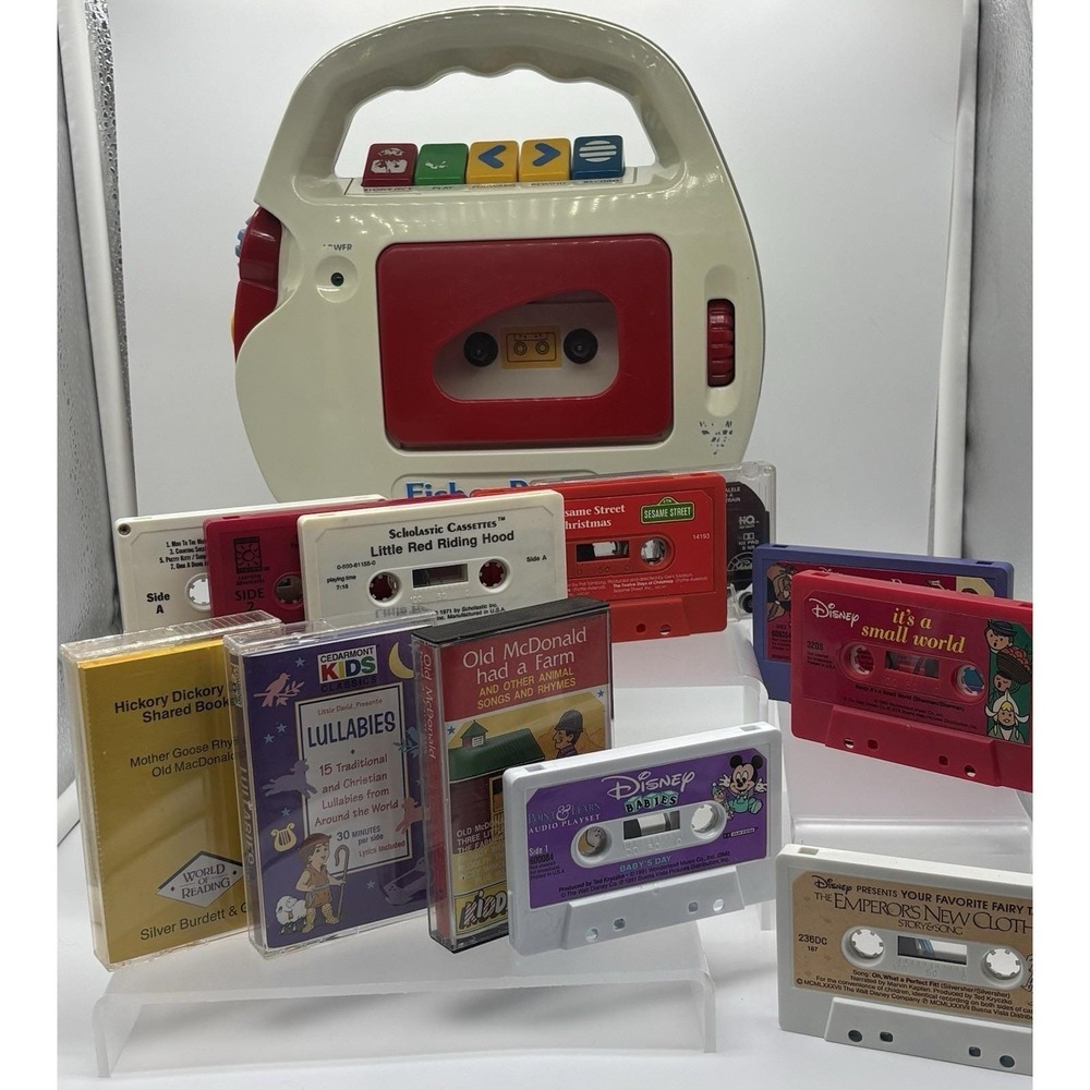 Vintage 1992 Fisher-Price Cassette Tape Recorder Player 3800 Tested W/ Tapes